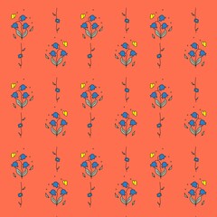 seamless floral pattern, Lily flowers 