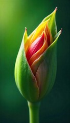 Unveiling Natures Beauty Close-up of Plant Layers Peeling Back to Reveal Vibrant Inner Core.  Perfect for concepts of renewal, growth, and hidden beauty.