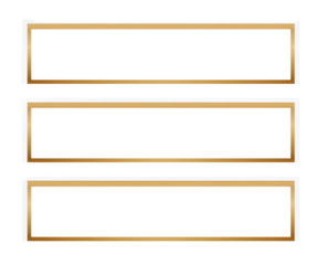 Three blank golden-framed rectangular boxes stacked vertically