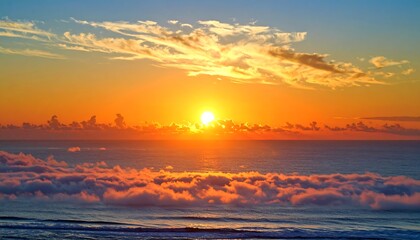 Sunrise over a tranquil ocean