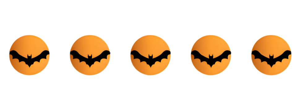 Bats. Abstract 3D image on a transparent background. For designers, marketers. Popular image, illustration, object, holiday, moon, Halloween.