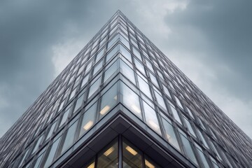 Modern Commercial Structure: Stylish Office Space with Innovative Roof Design for Corporate Success