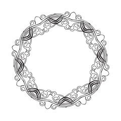 Ornate Circular Decorative Frame with Intricate Design.