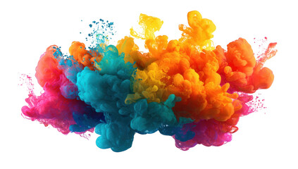 Obraz premium Colorful ink explosion against black background