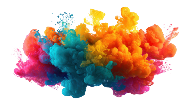 Colorful ink explosion against black background