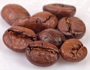 Obraz premium Close-up of roasted coffee beans