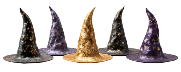 Witch hat for Halloween. Abstract 3D image on a transparent background. For designers, marketers. Popular image, illustration, object, holiday, echo.