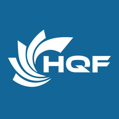 HQF letter design. HQF letter technology logo design on a Blue background. HQF  Monogram logo design for an entrepreneur and business.