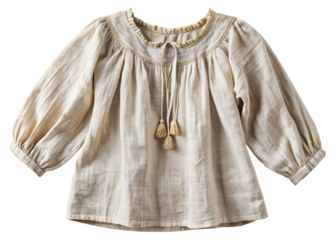 Linen peasant blouse isolated on white background