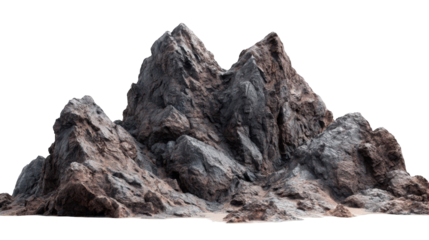 Rugged mountain range.  Sharp peaks, varied rock formations