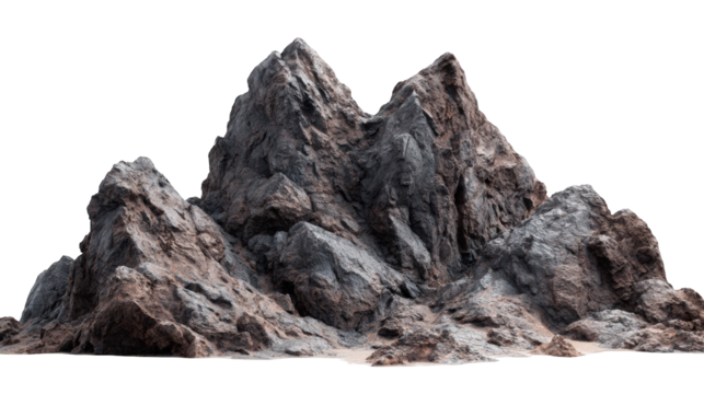 Rugged mountain range.  Sharp peaks, varied rock formations