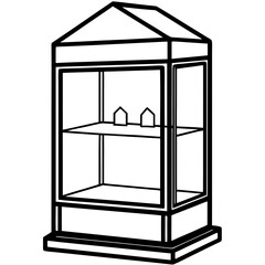 Illuminated Glass Cabinet Line Art