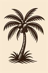 Tropical Coconut Palm Tree Vector Illustration – Exotic Island Nature Design