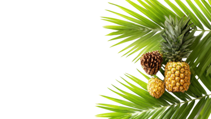 Tropical fruit arrangement on palm leaves (1)