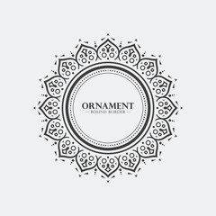 Decorative Mandala Style Detailed Floral Ornament Frame Circle Shape Graphic
