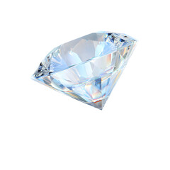 Crystal diamond gem isolated on a transparent background.