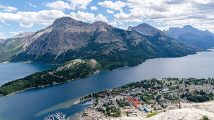 Scenery along Bear's Hump Trail of Waterton lake national park, Waterton, Alberta, Canada