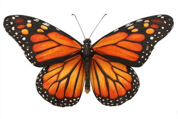 Fototapeta premium Elegant Monarch Butterfly Illustration: Wild Nature Concept Featuring Danaus Plexippus Insect