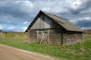old wooden barn in the countryside