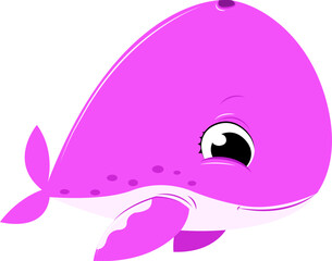 Girl sea whale illustration