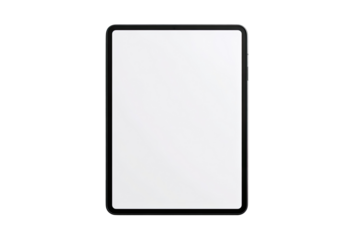 Black tablet with blank white screen