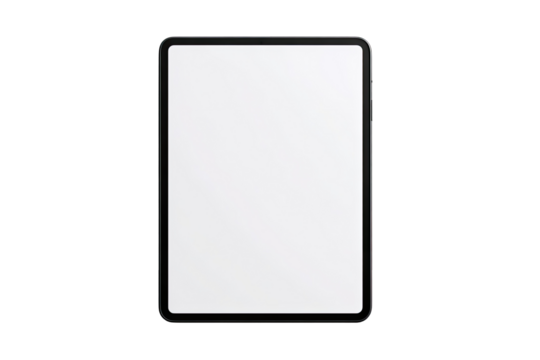 Black tablet with blank white screen