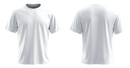 Blank white crew neck t-shirt, front and back views (3)