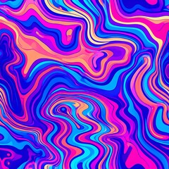 A vibrant abstract design featuring swirling, colorful patterns.