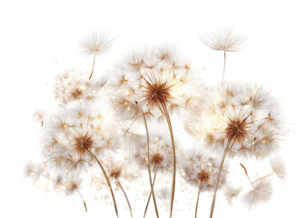 Obraz premium Cluster of luminous dandelion-like flowers