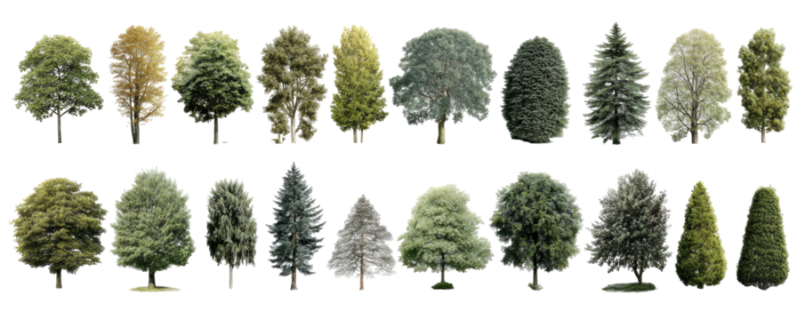 Collection of various tree silhouettes (2)