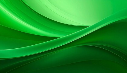 Modern abstract design featuring vibrant green wavy lines and smooth gradients.