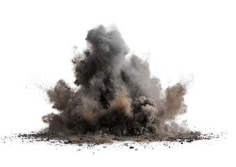 Explosion of dark dust and smoke