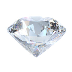 Crystal diamond gem isolated on a transparent background.