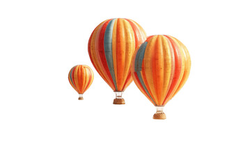 Three colorful hot air balloons against a black background