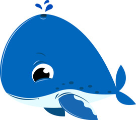 Boy sea whale illustration