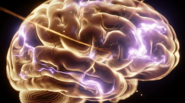 The aging brain is visualized as glowing pathways slowly dimming, yet wisdom networks glowing stronger, a poetic balance of loss and resilience