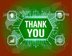 Digital thank you message, global connections