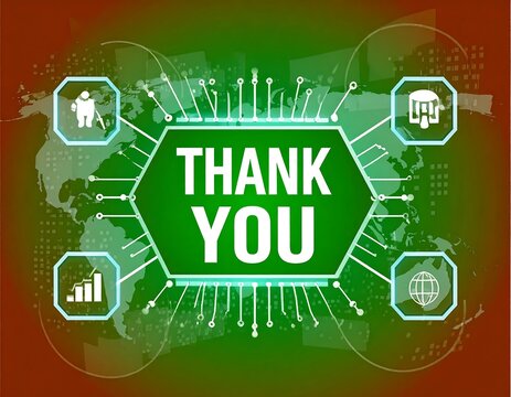 Digital thank you message, global connections