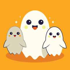 Funny halloween vector illustration of easter chicks and eggs, a fun cartoon design for a child