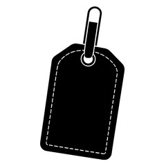 Black Silhouette Vector of Travel Luggage Tag