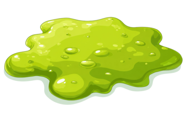 Bright lime green, amorphous blob, uneven surface, cartoonish, gooey substance,  like a puddle