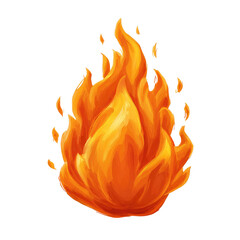 Vibrant, stylized image of a fiery flame.  It's a stylized, animated-like representation of a single, 