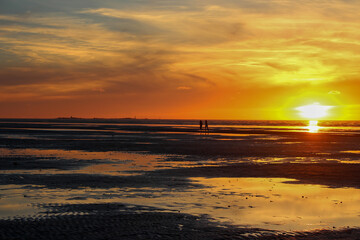 Golden hour at the Wadden Sea in Duhnen near Cuxhaven