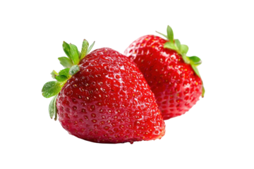 Close-up of two fresh strawberries