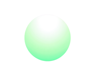 A single, light mint green sphere, softly gradient