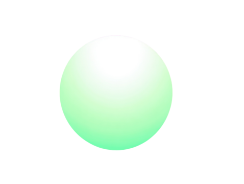 A single, light mint green sphere, softly gradient - Powered by Adobe