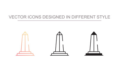 Obelisk icon design with white background stock illustration