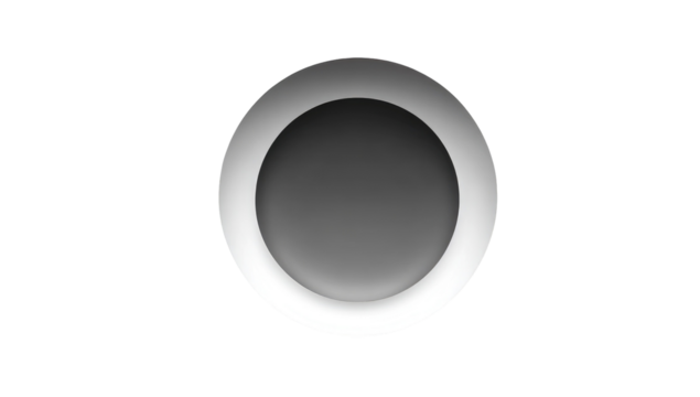 Empty, circular plate, grayscale.  Top-down view,  depicting a shallow, round dish, with a slightly raised rim.  Gradated grey tones on the interior surface