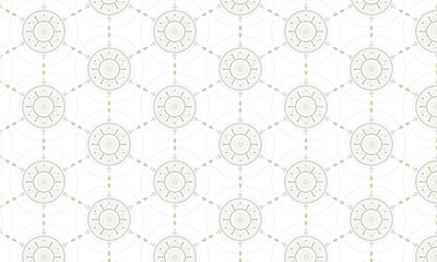 Delicate Ornamental Circle Seamless Pattern with Dots and Lines Decoration