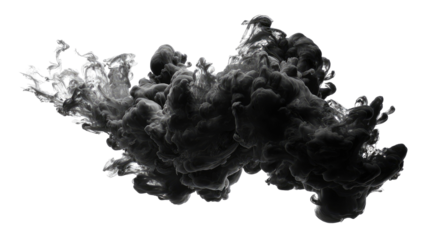 Dark ink cloud, swirling in monochrome